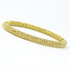 Vintage Italian 18 Karat Yellow Gold Beaded Hinged Bangle Bracelet.