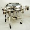 Impressive Antique English Victorian Silver Plate Serving Trolley.