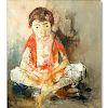 Jean Jansem, French (1920 - 2013) Oil on canvas "Seated Boy".