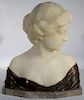 Schumacher bronze and marble bust of a maiden, signed illegibly on marble and bronze bearing Schumacher stamp.ht. 12 1/2in.,