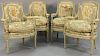 Francois-Claude Menant, set of four Louis XVI grey painted Fauteuils, three stamped: F