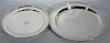 Two Tiffany & Co. sterling silver plates, each monogrammed. dia. 10 1/2in. & dia. 13in., 45.4 troy ounces
