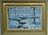 Peter Ellenshaw (1913-2007), oil on canvas, Winter Landscape with Stream, signed lower left: Peter Ellenshaw, having Hammer G