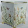 Tiffany & Company Nature Private Stock planter having hand painted grass with colorful butterflies and beetles amongst heavy