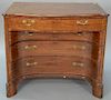 George II mahogany chest having bowed front and top drawer over two drawers of concave form on bracket base
