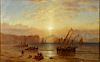 Samuel Colman (1832-1920), oil on canvas, Sunset off Mountainous Coast, signed lower left: Samuel Colman, 15" x 24"