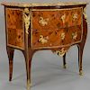 Jacques Dubois, Louis XV Satine Amaranth and Bois de Bout marquetry inlaid two drawer commode, Ormolu mounted with original m
