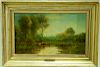James McDougal Hart (1828-1901), oil on panel, Late Summer Landscape with Cows, signed and dated lower right: James M