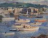 Gifford Beal (American 1879-1956), oil on masonite panel, "Rockport Harbor", signed lower right: Gifford Beal, signed and tit