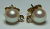 JEWELRY. Pair of Tiffany & Co. Pearl and Diamond