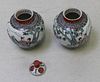 Pair of Antique Chinese Porcelain Lidded Urns.