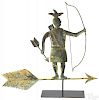 Swell bodied copper Native American Indian weathervane