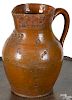 Pennsylvania redware pitcher, 19th c.