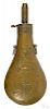 Batty 1850 embossed brass ''Peace'' powder flask