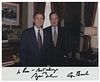 Superb Color Photograph Signed by Presidents George H.W. and George W. Bush.