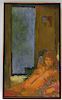 American Modernist O/C Painting of Reclining Nude