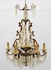 Antique French Bronze Cut Crystal Chandelier