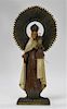 Mexican Carved Wood Iconic Carmen Religious Statue