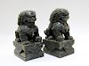 PR Chinese Carved Soapstone Foo Dog Figures