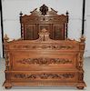 French Carved Fruitwood 3/4 Size Bed
