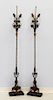 PR Attrib. Oscar Bach Wrought Iron Torchiere Lamps