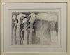 20th C Figural Ink Drawing, Signed