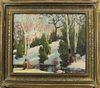 Campbell, Signed New England Winter Landscape