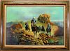 L. Smith 20th C. Western Scene With Cowboys
