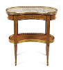 * A Louis XV/XVI Style Reniform Occasional Table Height 30 1/8 x width 29 3/8 x depth 16 1/2 inches.