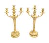 * A Pair of Louis XVI Style Gilt Bronze Four-Light Candelabra Height 18 1/4 inches.