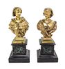 * A Pair of French Gilt Bronze Busts Height 15 inches.