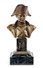 * A French Bronze and Marble Bust of Napoleon Height 10 inches.