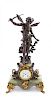 * A Cast Metal and Onyx Figural Mantel Clock Height 25 inches.