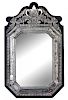 A Venetian Cut Glass Mirror Height 62 x width 39 inches.