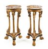 * A Pair of Neoclassical Style Giltwood Pedestals Height 33 3/4 x diameter of top 13 1/4 inches.