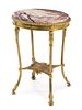 A Neoclassical Giltwood and Brass Occasional Table Height 28 1/2 inches.