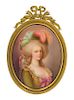 A Continental Painted Porcelain Plaque Height of plaque 5 inches.