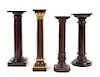 A Group of Four Pedestals Height of tallest 40 1/2 inches.
