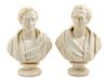 * A Pair of English Marble Busts Height of taller 14 3/4 inches.