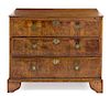 A George III Mahogany and Walnut Chest of Drawers Height 33 x width 41 x depth 20 1/2 inches.