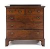 A George III Style Oak Chest of Drawers Height 45 1/2 x width 44 1/4 x depth 18 3/4 inches.