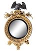 A Regency Giltwood Convex Mirror Height 31 1/4 x width 19 inches.
