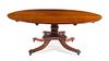 A Regency Mahogany Dining Table Height 30 x width 76 x depth 51 1/2 inches.