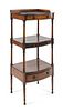 A Regency Style Mahogany Etagere Height 49 1/2 x width 21 3/4 x depth 18 inches.