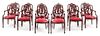 A Set of Twelve Sheraton Style Mahogany Armchairs Height 39 inches.