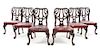 * A Set of Six Chippendale Style Mahogany Dining Chairs Height 39 inches.