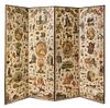 A Victorian Decoupage Four-Panel Screen Height 78 x width of each panel 24 inches.