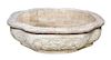 * A Chinese White Marble Jardiniere Height 8 1/2 x length 30 1/2 x width 23 1/2 inches.