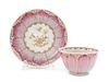 A Chinese Export Famille Rose Porcelain "Lotus" Teabowl and Saucer Diameter 4 3/4 inches.