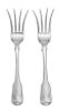 A Pair of George III Silver Chipped Beef Forks, S. Godbehere, E. Wigan & James Bult, London, 1810, each having four outward-b